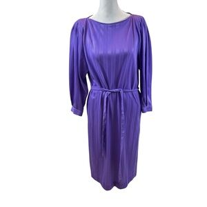 Vintage Ladies New Rave Brand Purple Long‎ Sleeve Dress Size Large